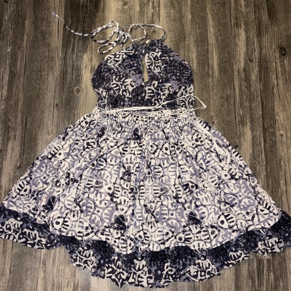 Free People Beach Day Halter Mini Dress medium - Picture 5 of 7